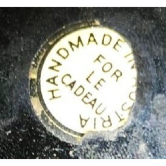 STEINBÖCK ENAMELED PLATE Dancing Woman Made in Austria w/ Stand 9.5x7 Read - Picture 9 of 10